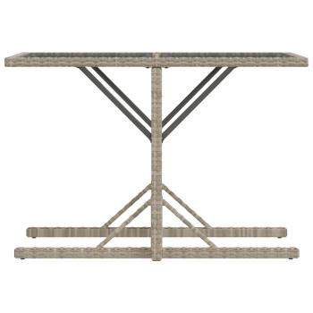 3-tlg. Bistro-Set mit Kissen Hellgrau Poly Rattan