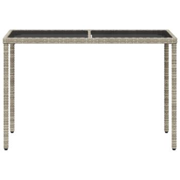5-tlg. Garten-Essgruppe mit Kissen Hellgrau Poly Rattan
