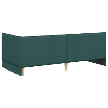 Eckbettgestell mit Kopfteil Dunkelgrün 80 x 200 cm Stoff