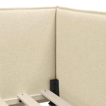 Eckbettgestell mit Kopfteil Creme 90 x 190 cm Stoff