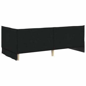 Eckbettgestell mit Kopfteil Schwarz 90 x 200 cm Stoff
