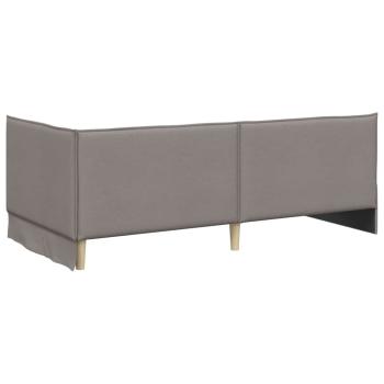 Eckbettgestell mit Kopfteil Taupe 100 x 200 cm Stoff