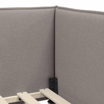 Eckbettgestell mit Kopfteil Taupe 100 x 200 cm Stoff