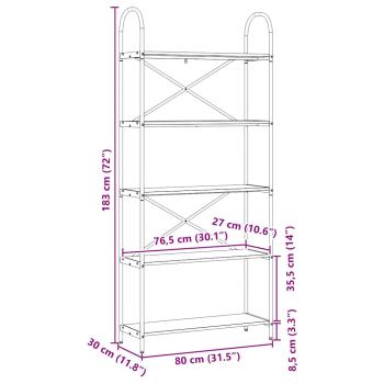 Regal Grau Sonoma 80 x 30 x 183 cm Holzwerkstoff
