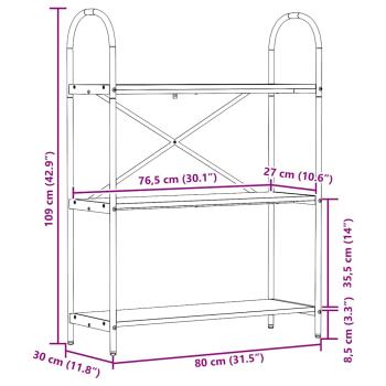Regal Grau Sonoma 80 x 30 x 109 cm Holzwerkstoff