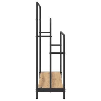 Kleiderständer mit Regal Eiche handwerklich 90 x 30 x 100,5 cm