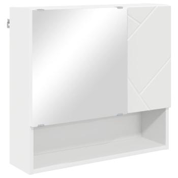 Spiegelschrank mit Regal Weiß 59 x 17 x 55 cm Holzwerkstoff