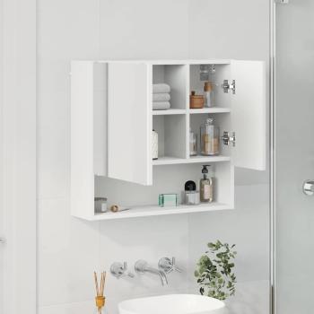 Spiegelschrank mit Regal Weiß 59 x 17 x 55 cm Holzwerkstoff