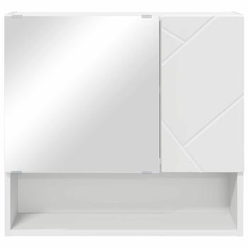 Spiegelschrank mit Regal Weiß 59 x 17 x 55 cm Holzwerkstoff