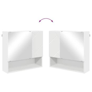 Spiegelschrank mit Regal Weiß 59 x 17 x 55 cm Holzwerkstoff