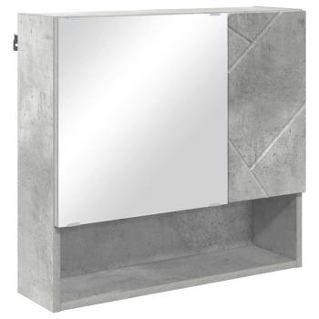 Spiegelschrank mit Tür Betongrau 59 x 17 x 55 cm Holzwerkstoff