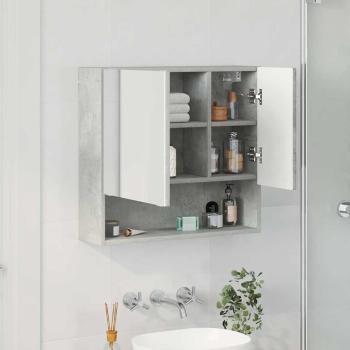 Spiegelschrank mit Tür Betongrau 59 x 17 x 55 cm Holzwerkstoff
