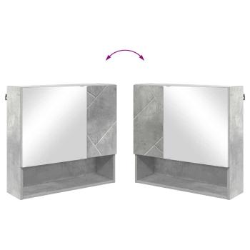 Spiegelschrank mit Tür Betongrau 59 x 17 x 55 cm Holzwerkstoff