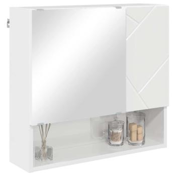Spiegelschrank Hochglanz-Weiß 59 x 17 x 55 cm Holzwerkstoff