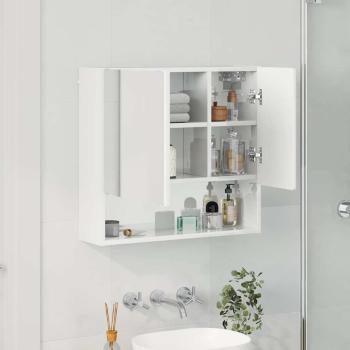 Spiegelschrank Hochglanz-Weiß 59 x 17 x 55 cm Holzwerkstoff