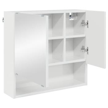 Spiegelschrank Hochglanz-Weiß 59 x 17 x 55 cm Holzwerkstoff
