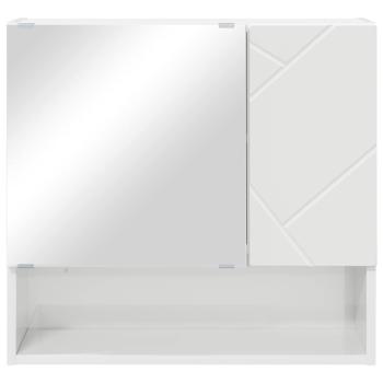 Spiegelschrank Hochglanz-Weiß 59 x 17 x 55 cm Holzwerkstoff