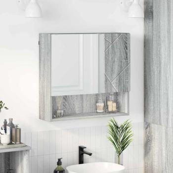ARDEBO.de - Spiegelschrank Grau Sonoma 59 x 17 x 55 cm Holzwerkstoff