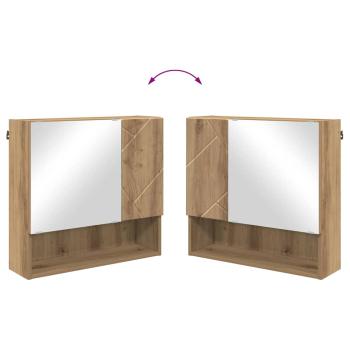 Spiegelschrank Eiche handwerklich 59 x 17 x 55 cm Holzwerkstoff