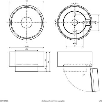 EVN MIRAS F Deckenanbau, IP20, 200-240V, 10,4W, 3000K, 1083lm, CRI90, dreh-/schwenkbar, rund, schwarz (DS20100902)