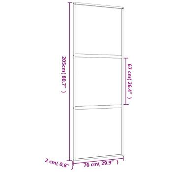 Schiebetür Golden 76x205 cm Matt ESG-Glas und Aluminium