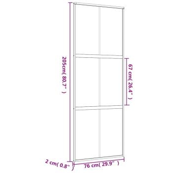 Schiebetür Golden 76x205 cm Matt ESG-Glas und Aluminium