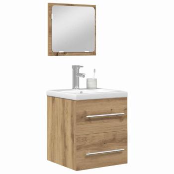 Badezimmermöbel Set 2 pcs Schwarze Eiche 41 x 38.5 x 48 cm