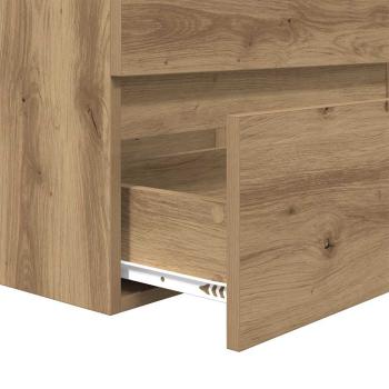 Badezimmermöbel Set 3 pcs Schwarzer Eiche und Weiß Standard