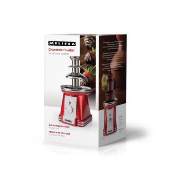 Schokoladenbrunnen | 90 W | 32 cm | 3 Metall-Etagen | Rot / Weiß