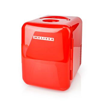ARDEBO.de - Tragbarer Mini-Kühlschrank | 6 Dosen / 4 l Inhalt | 100-240 V / 12 V | Heiz- / Kühlfunktion | Tragegriff | Rot