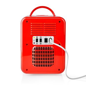 Tragbarer Mini-Kühlschrank | 6 Dosen / 4 l Inhalt | 100-240 V / 12 V | Heiz- / Kühlfunktion | Tragegriff | Rot
