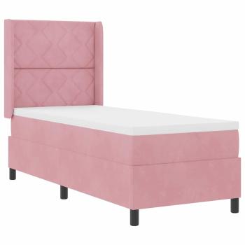 Boxspringbett mit Kopfteil Rosa 80 x 200 cm Samt