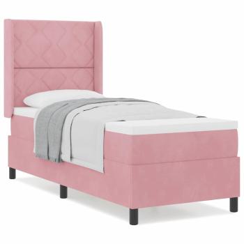 Boxspringbett mit Kopfteil Rosa 80 x 200 cm Samt