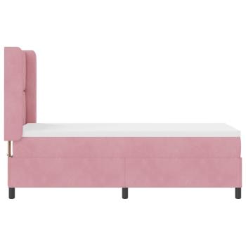 Boxspringbett mit Kopfteil Rosa 80 x 200 cm Samt