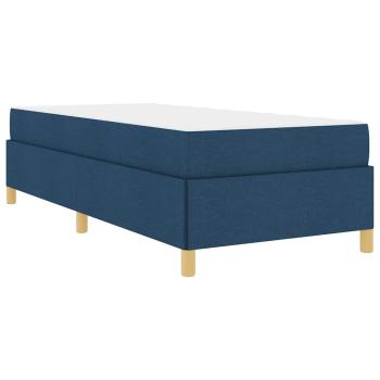 Boxspringbett Blau und Braun und Weiß 80 x 200 cm Stoff