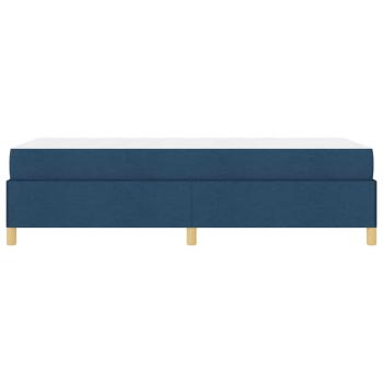Boxspringbett Blau und Braun und Weiß 80 x 200 cm Stoff