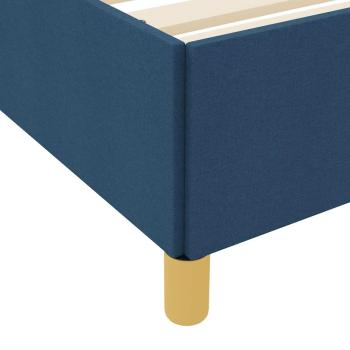 Boxspringbett Blau und Braun und Weiß 80 x 200 cm Stoff