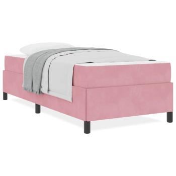 Bettgestell mit Matratze Rosa und Weiß 80 x 200 cm Samt