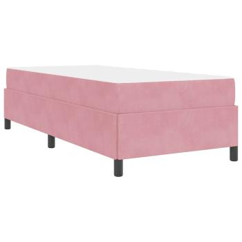 Bettgestell mit Matratze Rosa und Weiß 80 x 200 cm Samt