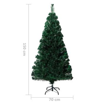 Künstlicher Weihnachtsbaum mit Ständer Grün 150 cm Glasfaser