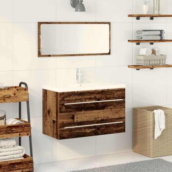 ARDEBO.de - Badezimmer Waschbecken Schrank Altholz 80 x 38.5 x 48 cm