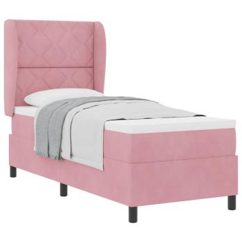 Boxspringbett mit Matratze mit Kopfteil Rosa 80 x 200 cm Samt