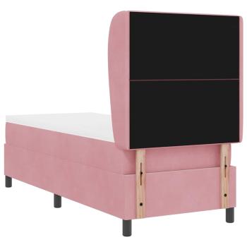 Boxspringbett mit Matratze mit Kopfteil Rosa 80 x 200 cm Samt