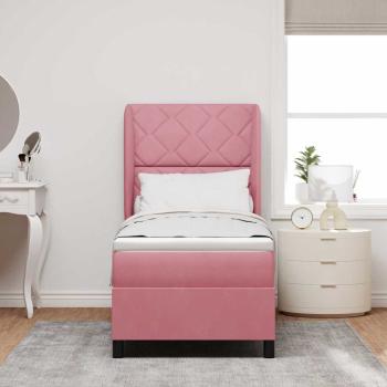 Boxspringbett mit Matratze mit Kopfteil Rosa 80 x 200 cm Samt