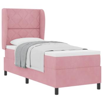 Boxspringbett mit Matratze mit Kopfteil Rosa 80 x 200 cm Samt