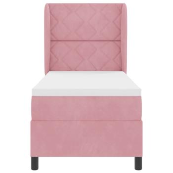 Boxspringbett mit Matratze mit Kopfteil Rosa 80 x 200 cm Samt