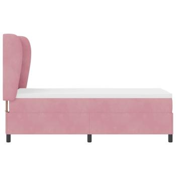 Boxspringbett mit Matratze mit Kopfteil Rosa 80 x 200 cm Samt