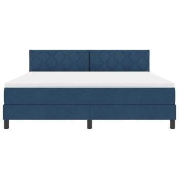 Boxspringbett mit Matratze mit Kopfteil Blau 180 x 200 cm Stoff