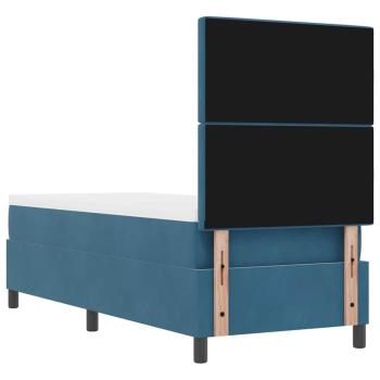 Boxspringbett mit Matratze Dunkelblau 80 x 200 cm Samt