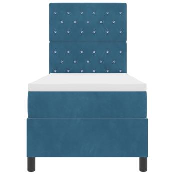 Boxspringbett mit Matratze Dunkelblau 80 x 200 cm Samt